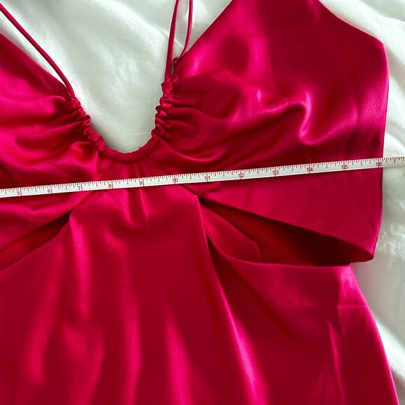 NEW Never Worn Dynamite Strappy Satin Midi Dress, Bright Rose, Size Medium - Picture 8 of 10